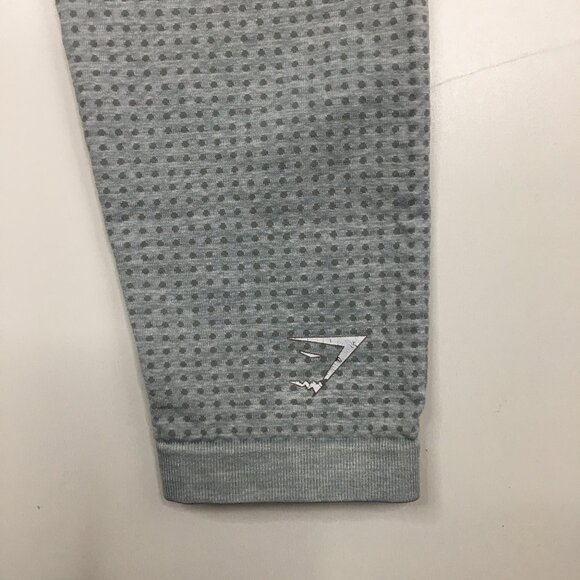 GYMSHARK Marled Light Gray/Green'ish Perforated Butt Enhance Pull On Leggings - Picture 7 of 10